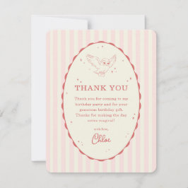 Harry Potter Hedwig Pink Stripe Birthday Dankeskarte