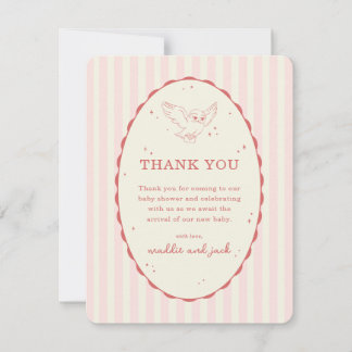 Harry Potter Hedwig Rosa Streifen Baby Shower Dankeskarte