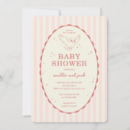 Harry Potter Hedwig Rosa Streifen Baby Shower Einladung
