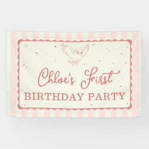 Harry Potter Hedwig Rosa Streifen Geburtstag Banner
