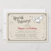 Harry Potter Hedwig-Sonderzustellung Geburtstag Einladung (Vorderseite)