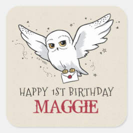 Harry Potter | Hedwig Special Delivery Birthday Quadratischer Aufkleber