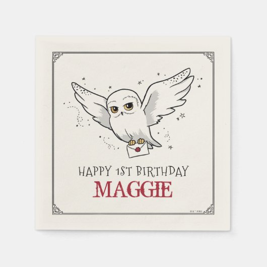 Harry Potter | Hedwig Special Delivery Birthday Serviette (Vorderseite)