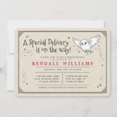 Harry Potter Hedwig Special Delivery Gender Reveve Einladung (Vorderseite)