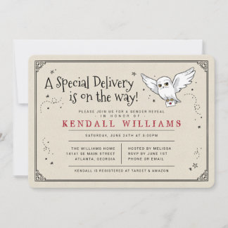 Harry Potter Hedwig Special Delivery Gender Reveve Einladung