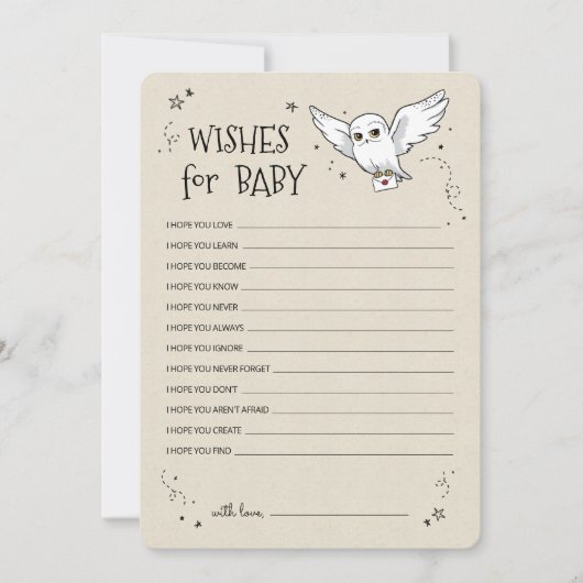 Harry Potter - Hedwig | Wünsche fürs Baby Einladung (Vorderseite)