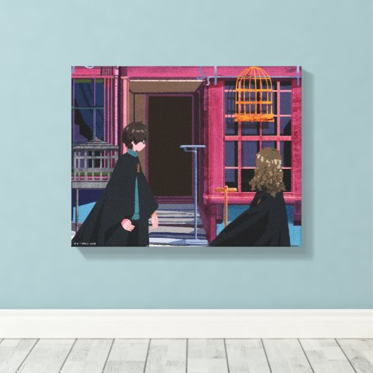 HARRY POTTER™ & Hermione bei Eeylops Owl Emporium Leinwanddruck (Insitu (Holzboden))