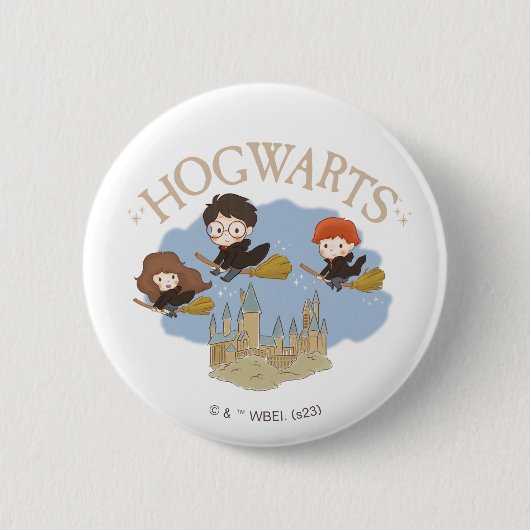 HARRY POTTER™, Hermione & Ron Fly Over HOGWARTS™ Button (Vorderseite)