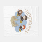 HARRY POTTER™, Hermione & Ron Fly Over HOGWARTS™ Fleecedecke (Vorderseite (Horizontal))