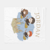 HARRY POTTER™, Hermione, & Ron Fly Over HOGWARTS™ Fleecedecke (Vorderseite (Horizontal))
