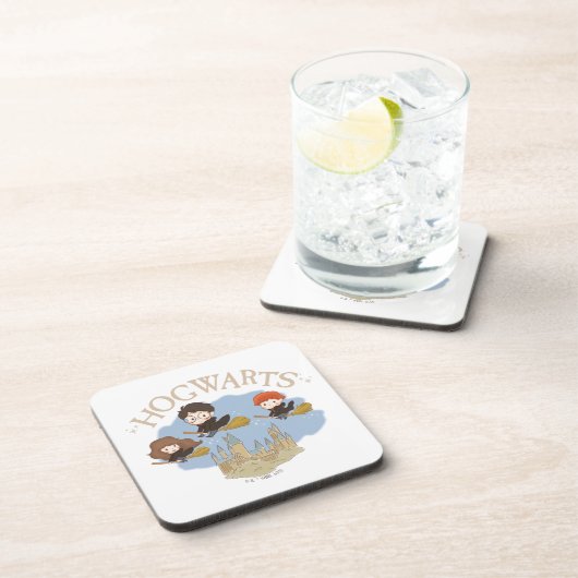 HARRY POTTER™, Hermione & Ron Fly Over HOGWARTS™ Getränkeuntersetzer (Rechte Seite)