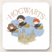 HARRY POTTER™, Hermione & Ron Fly Over HOGWARTS™ Getränkeuntersetzer (Vorderseite)