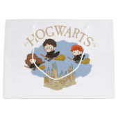 HARRY POTTER™, Hermione & Ron Fly Over HOGWARTS™ Große Geschenktüte (Vorderseite)