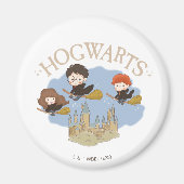 HARRY POTTER™, Hermione & Ron Fly Over HOGWARTS™ Magnet (Vorne)