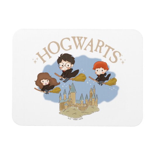 HARRY POTTER™, Hermione & Ron Fly Over HOGWARTS™ Magnet (Horizontal)