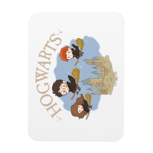 HARRY POTTER™, Hermione & Ron Fly Over HOGWARTS™ Magnet (Vertikal)