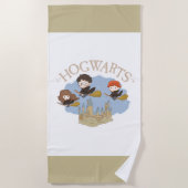 HARRY POTTER™, Hermione & Ron Fly Over HOGWARTS™ Strandtuch (Vorderseite)