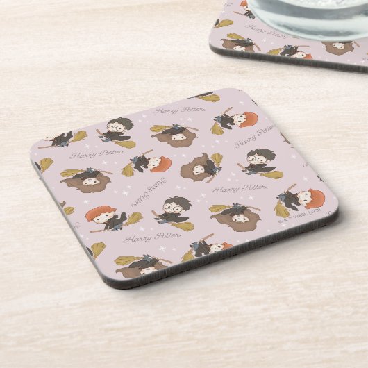 HARRY POTTER™, Hermione & Ron Flying Pattern Getränkeuntersetzer (Linke Seite)