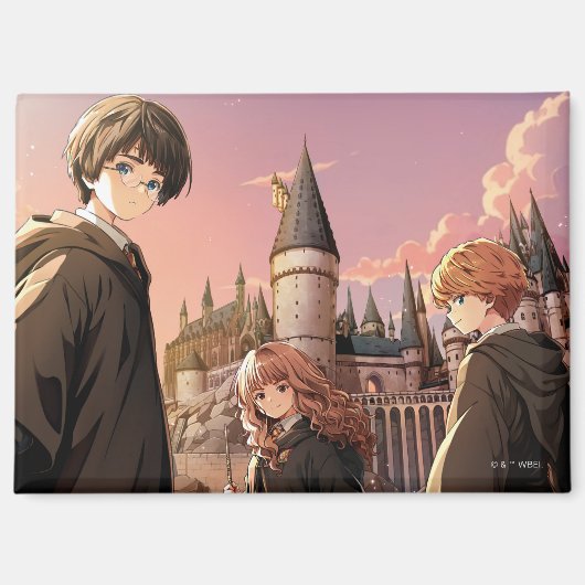 HARRY POTTER™ Hermione & Ron HOGWARTS™ Anime Scene Magnet (Vorderseite)