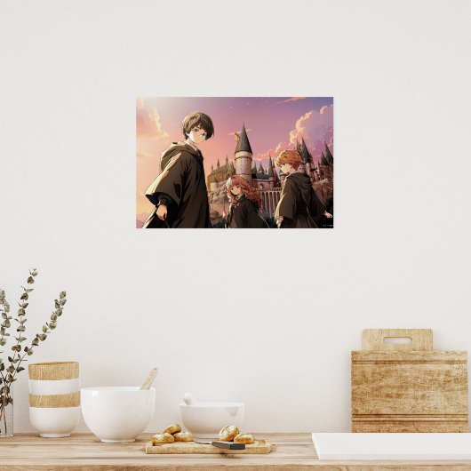 HARRY POTTER™ Hermione & Ron HOGWARTS™ Anime Scene Poster (Küche)