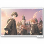 HARRY POTTER™ Hermione & Ron HOGWARTS™ Anime-Szene Aufkleber (Vorderseite)