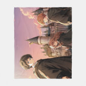 HARRY POTTER™ Hermione & Ron HOGWARTS™ Anime-Szene Fleecedecke (Vorderseite)