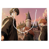 HARRY POTTER™ Hermione & Ron HOGWARTS™ Anime-Szene Große Geschenktüte (Vorderseite)