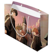 HARRY POTTER™ Hermione & Ron HOGWARTS™ Anime-Szene Große Geschenktüte (Rückseite Schrägansicht)