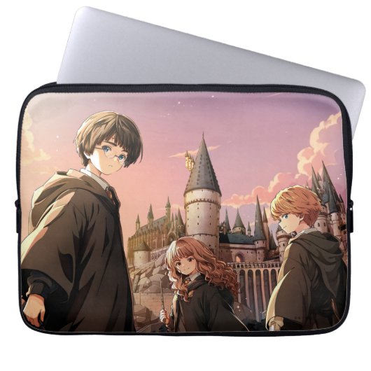 HARRY POTTER™ Hermione & Ron HOGWARTS™ Anime-Szene Laptopschutzhülle (Vorderseite)