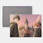 HARRY POTTER™ Hermione & Ron HOGWARTS™ Anime-Szene Magnet (Vorderseite/Rückseite)