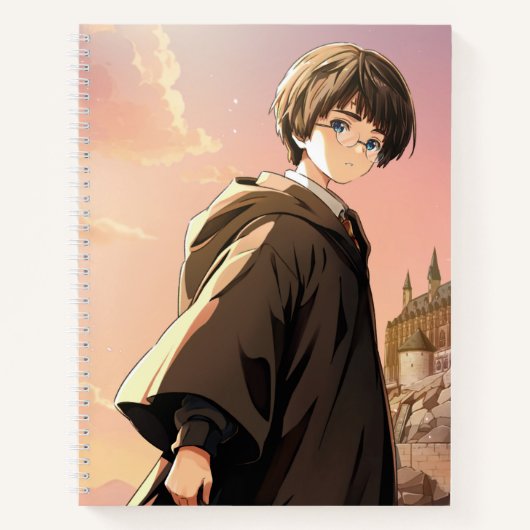 HARRY POTTER™ Hermione & Ron HOGWARTS™ Anime-Szene Notizblock (Vorderseite)