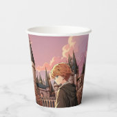 HARRY POTTER™ Hermione & Ron HOGWARTS™ Anime-Szene Pappbecher (Rückseite)