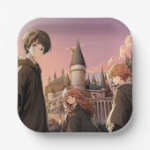 HARRY POTTER™ Hermione & Ron HOGWARTS™ Anime-Szene Pappteller (Vorderseite)