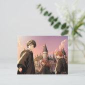 HARRY POTTER™ Hermione & Ron HOGWARTS™ Anime-Szene Postkarte (Stehend Vorderseite)