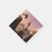 HARRY POTTER™ Hermione & Ron HOGWARTS™ Anime-Szene Serviette (Ecke)