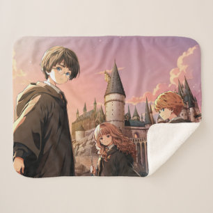HARRY POTTER™ Hermione & Ron HOGWARTS™ Anime-Szene Sherpadecke