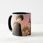 HARRY POTTER™ Hermione & Ron HOGWARTS™ Anime-Szene Tasse (Vorderseite Links)