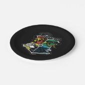 HARRY POTTER™ | HOGWARTS™ Athletisches Abzeichen Pappteller (Schrägansicht)