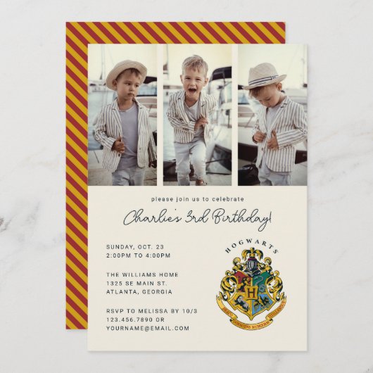 Harry Potter | Hogwarts Birthday Foto Einladung (Vorne/Hinten)