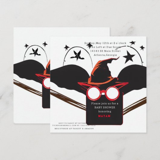 Harry Potter | Hogwarts Castle Baby Shower Einladung (Vorne/Hinten)