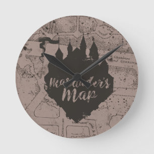 Harry Potter   HOGWARTS™ Castle Marauder's Map Runde Wanduhr