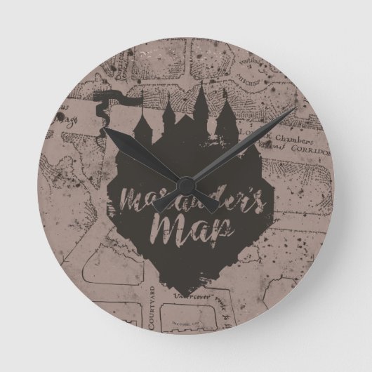 Harry Potter | HOGWARTS™ Castle Marauder's Map Runde Wanduhr (Vorderseite)
