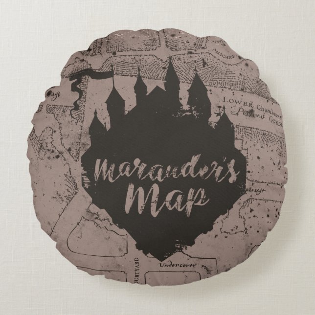Harry Potter | HOGWARTS™ Castle Marauder's Map Rundes Kissen (Vorderseite)