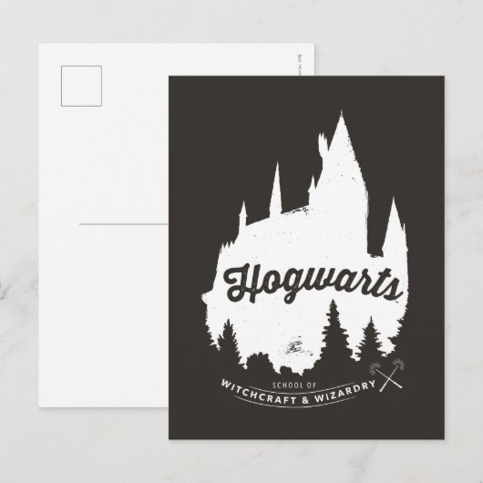 Harry Potter | HOGWARTS™ Castle Typografy Postkarte (Vorne/Hinten)