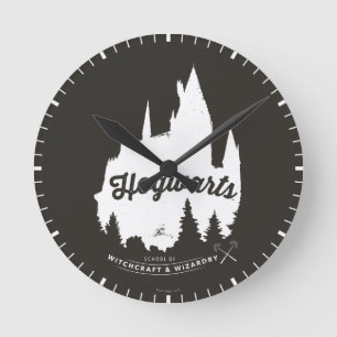 Harry Potter   HOGWARTS™ Castle Typography Runde Wanduhr