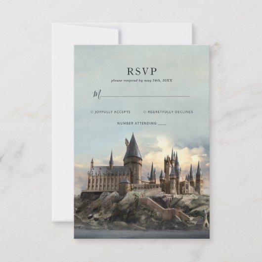 Harry Potter | Hogwarts Castle Wedding RSVP Karte (Vorderseite)