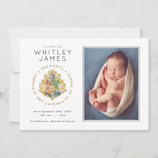 Harry Potter | Hogwarts Crest Birth Announcement Einladung