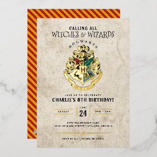 Harry Potter Hogwarts Crest Birthday Folieneinladung