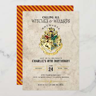 Harry Potter Hogwarts Crest Birthday Folieneinladung