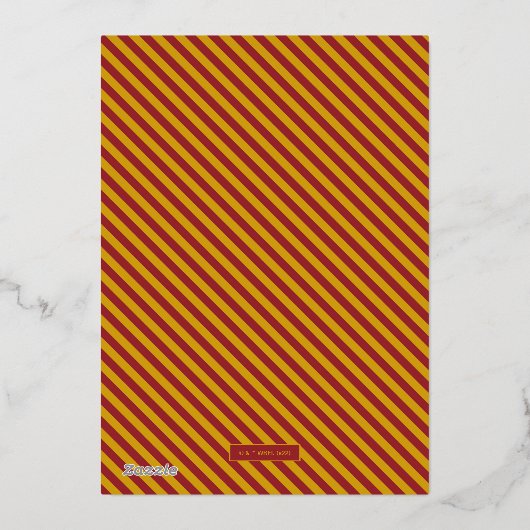 Harry Potter Hogwarts Crest Birthday Folieneinladung (Rückseite)